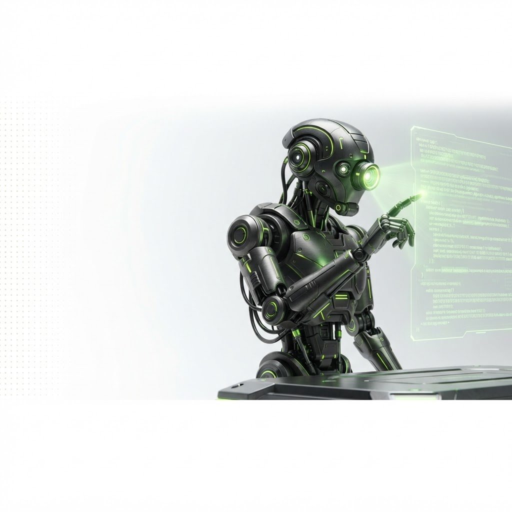 AI Robot Reading Code and Schema