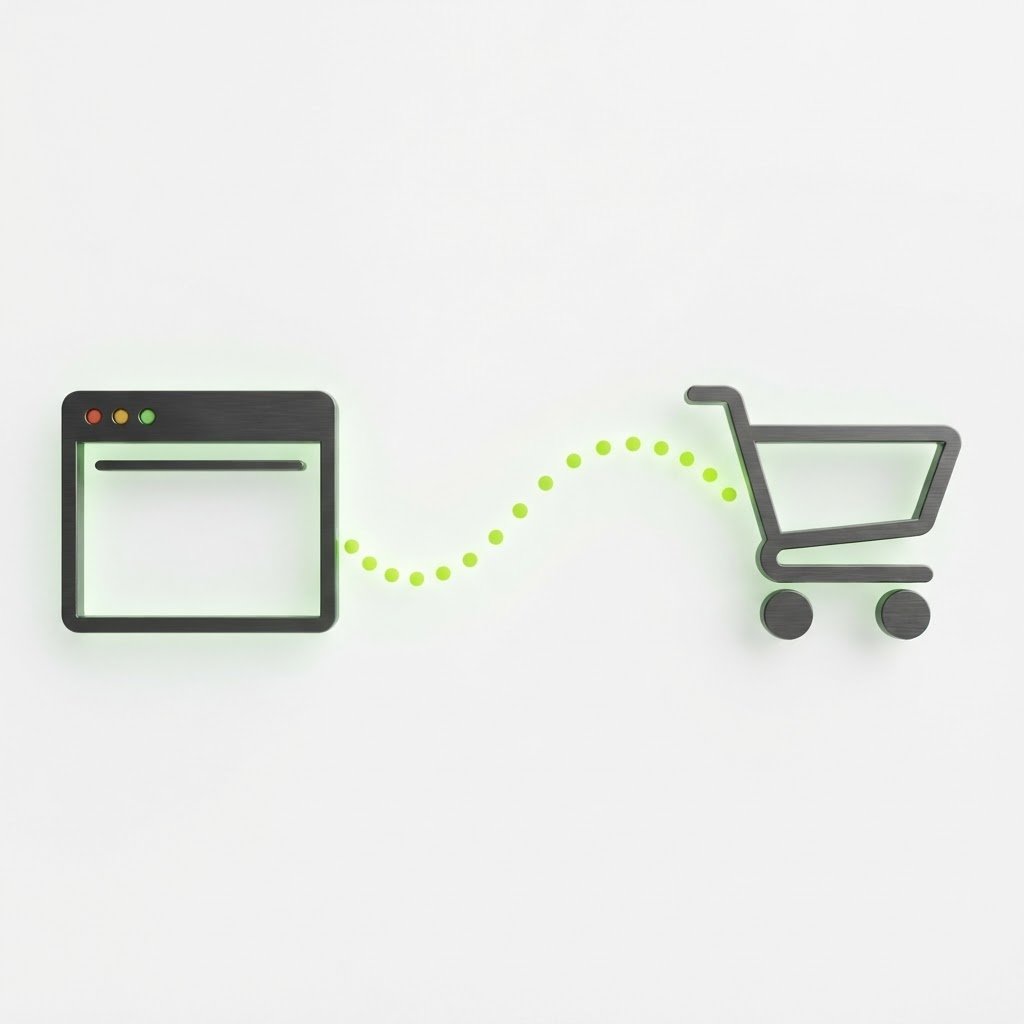 Computer window linkned to cart